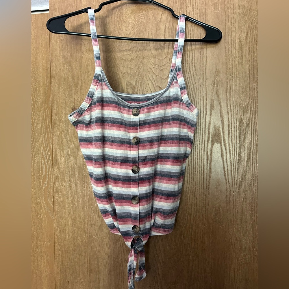 Striped tie front American Eagle tank